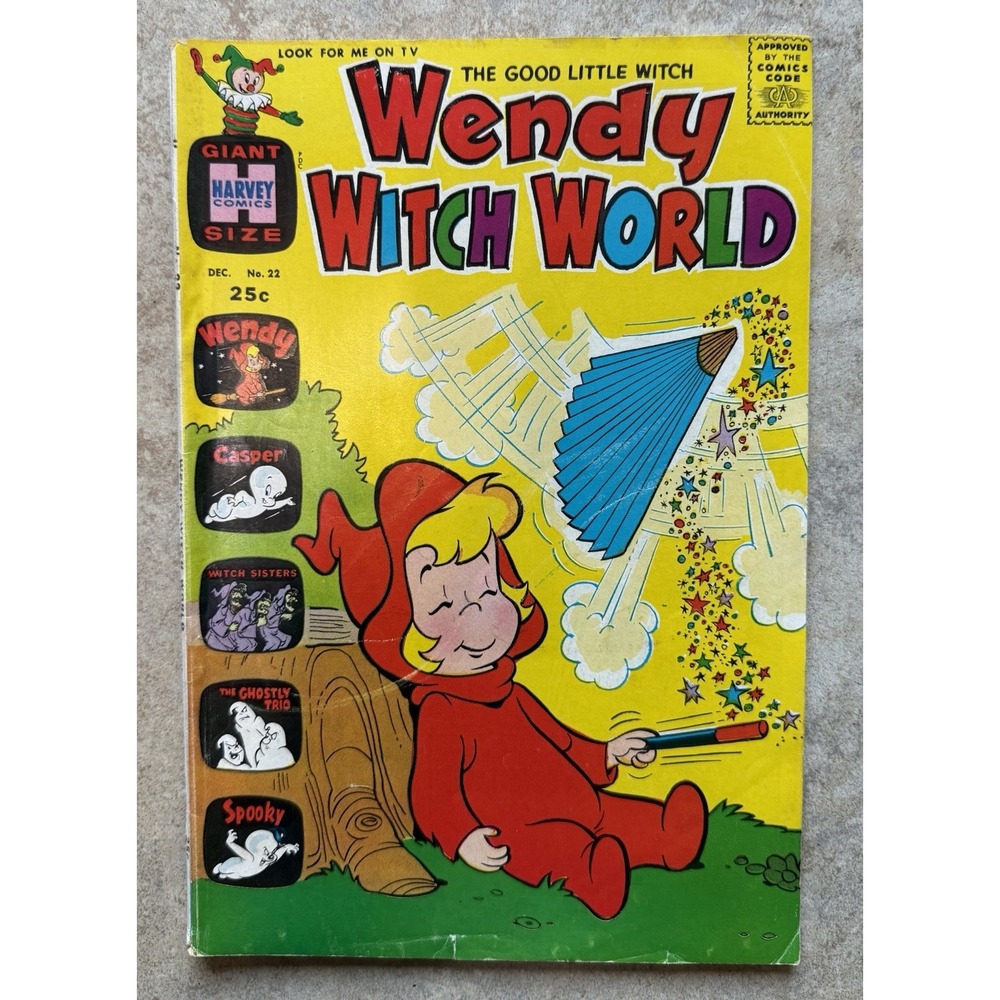 Wendy Witch World #22 Casper Spooky Ghostly Trio Giant Silver 25c 1967 Harvey